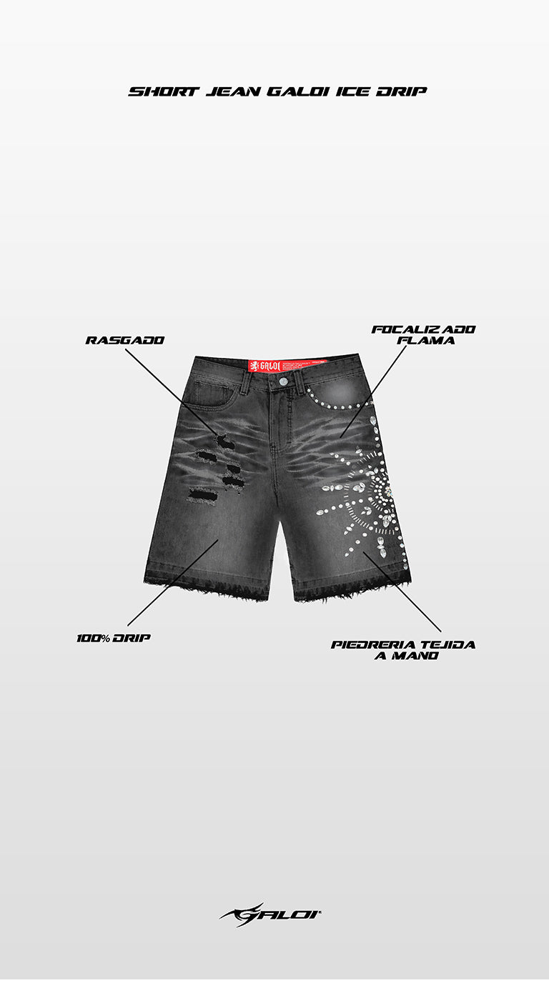 SHORT JEAN GALOI ICE DRIP