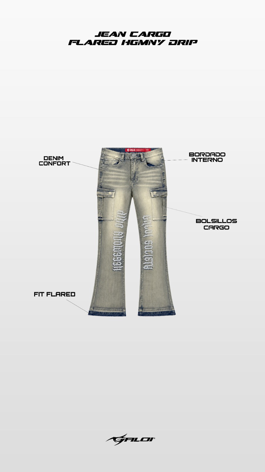 JEAN CARGO FLARED HGMNY DRIP